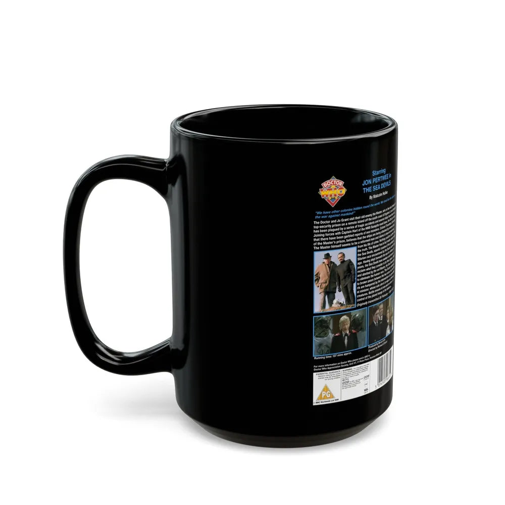 DOCTOR WHO THE SEA DEVILS (VHS COVER) - Black Coffee Mug-Go Mug Yourself