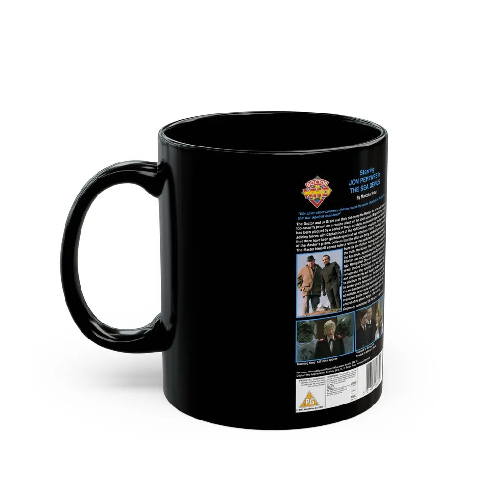 DOCTOR WHO THE SEA DEVILS (VHS COVER) - Black Coffee Mug-Go Mug Yourself