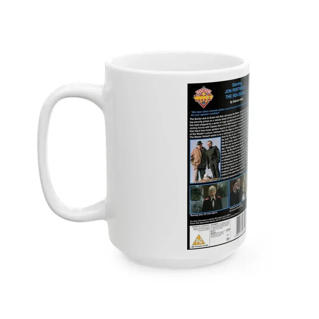 DOCTOR WHO THE SEA DEVILS (VHS COVER) - White Coffee Mug - Go Mug Yourself