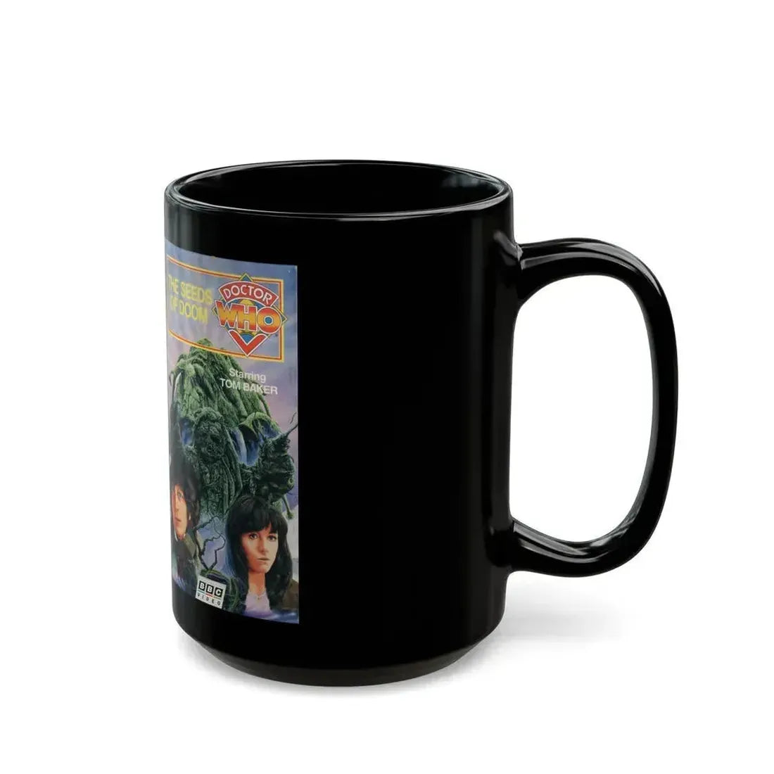 DOCTOR WHO THE SEEDS OF DOOM (VHS COVER) - Black Coffee Mug - Go Mug Yourself