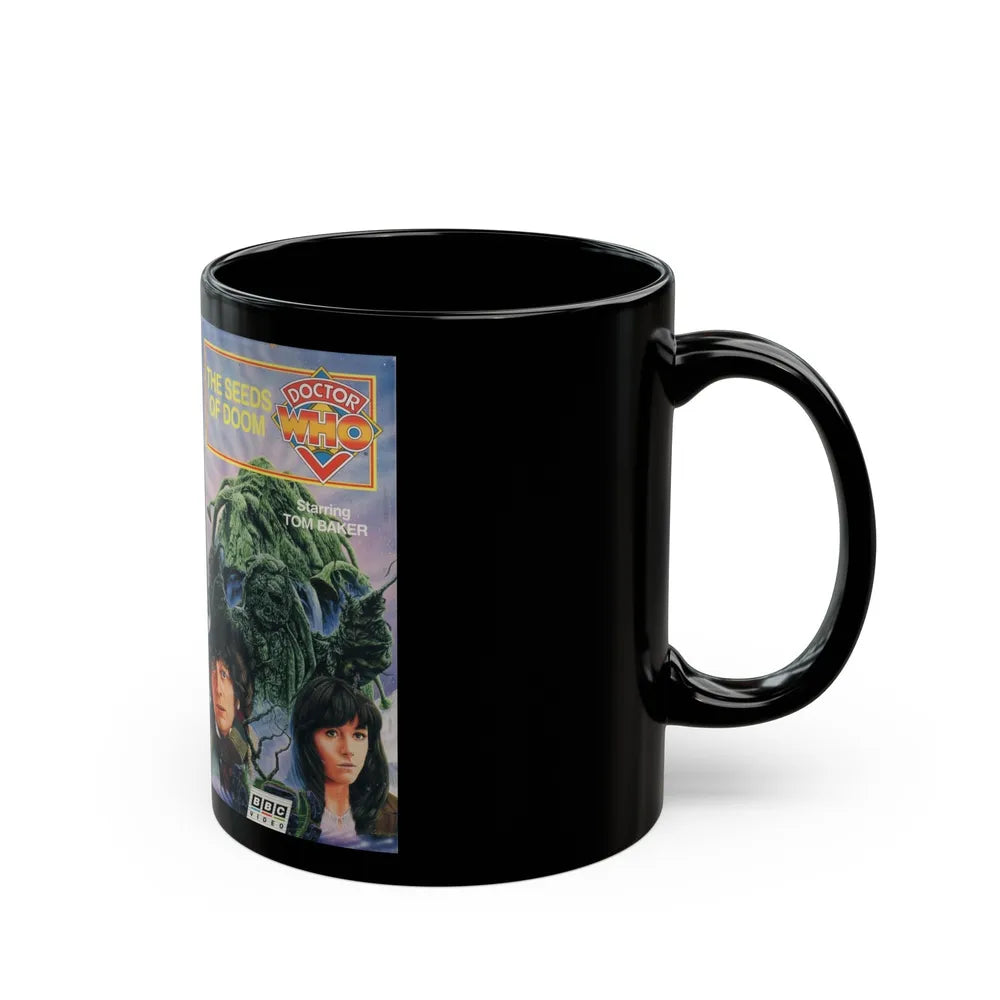 DOCTOR WHO THE SEEDS OF DOOM (VHS COVER) - Black Coffee Mug-Go Mug Yourself