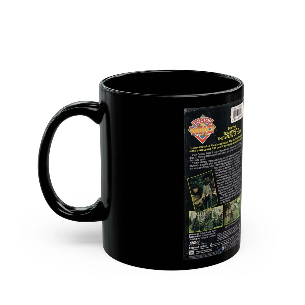 DOCTOR WHO THE SEEDS OF DOOM (VHS COVER) - Black Coffee Mug-Go Mug Yourself