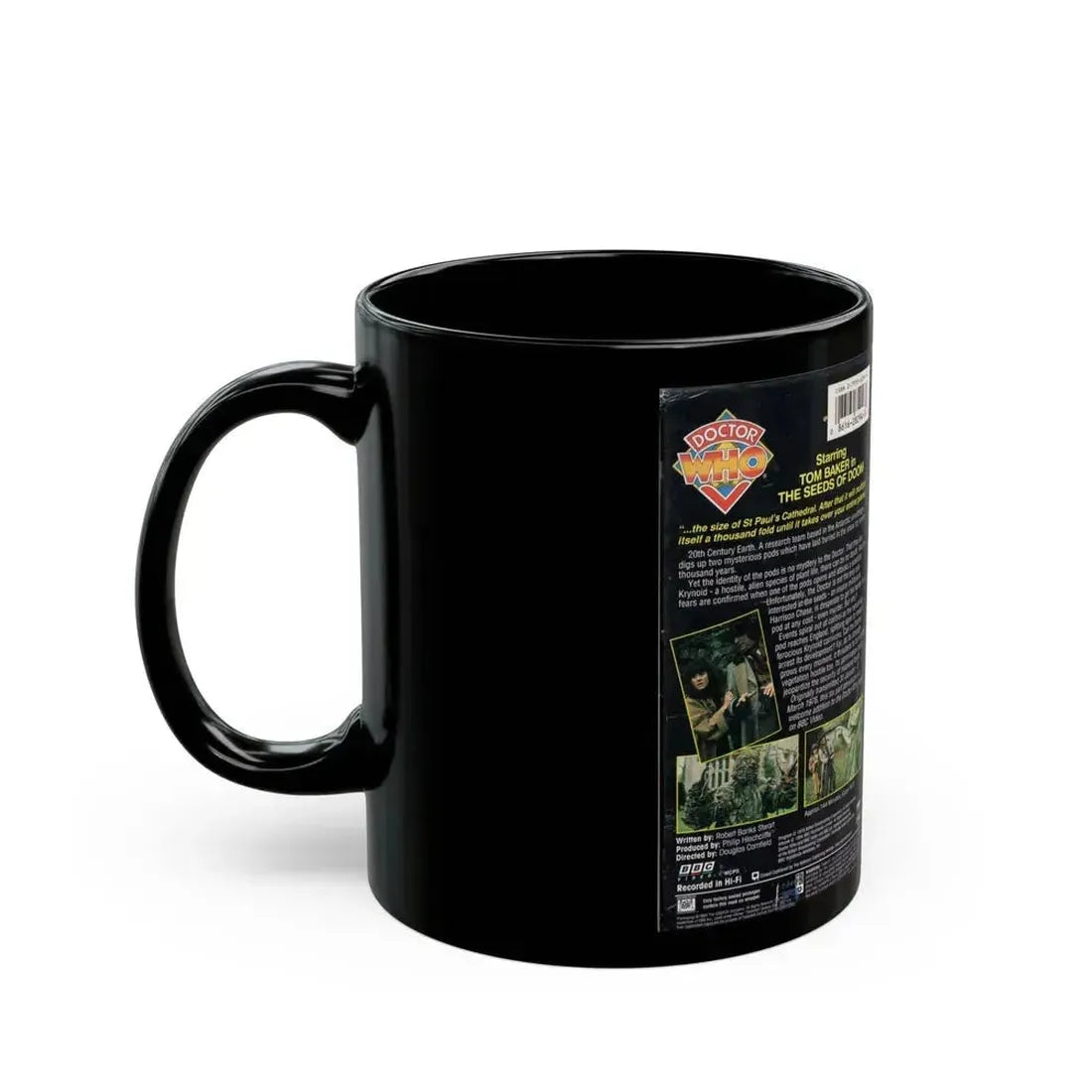 DOCTOR WHO THE SEEDS OF DOOM (VHS COVER) - Black Coffee Mug - Go Mug Yourself