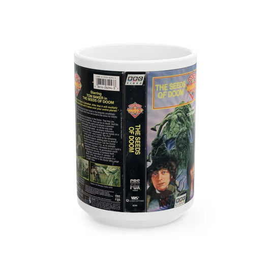 DOCTOR WHO THE SEEDS OF DOOM (VHS COVER) - White Coffee Mug-15oz-Go Mug Yourself