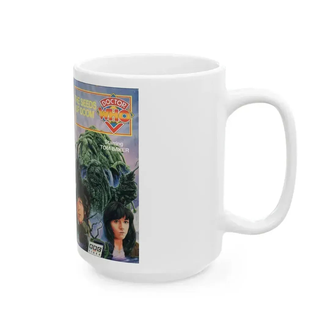 DOCTOR WHO THE SEEDS OF DOOM (VHS COVER) - White Coffee Mug - Go Mug Yourself