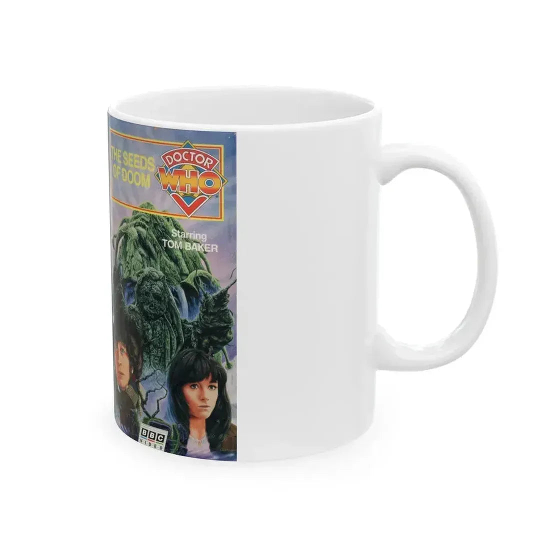DOCTOR WHO THE SEEDS OF DOOM (VHS COVER) - White Coffee Mug - Go Mug Yourself