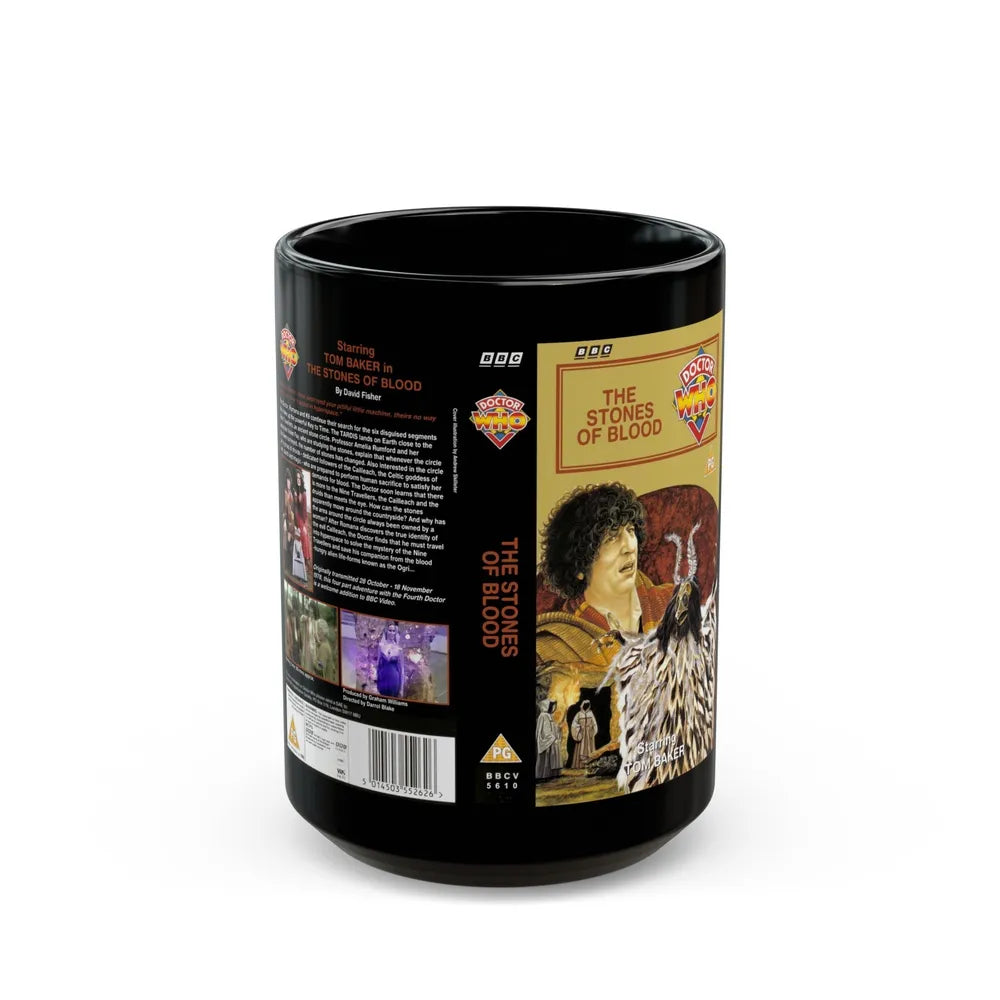 DOCTOR WHO THE STONES OF BLOOD (VHS COVER) - Black Coffee Mug-15oz-Go Mug Yourself