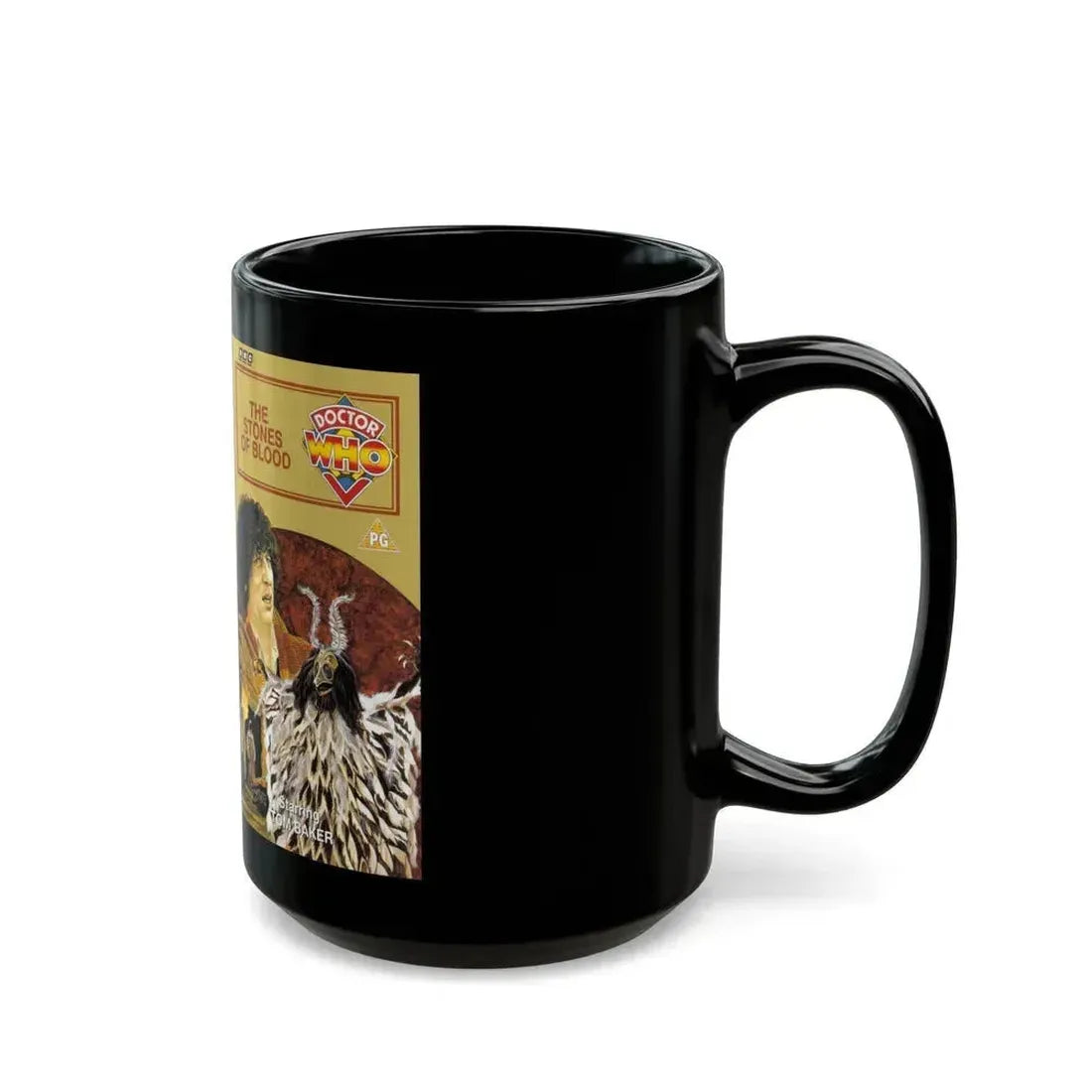 DOCTOR WHO THE STONES OF BLOOD (VHS COVER) - Black Coffee Mug - Go Mug Yourself