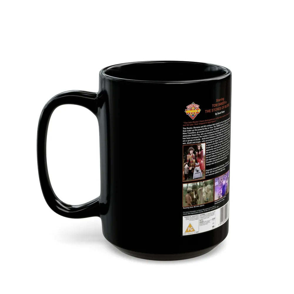 DOCTOR WHO THE STONES OF BLOOD (VHS COVER) - Black Coffee Mug-Go Mug Yourself