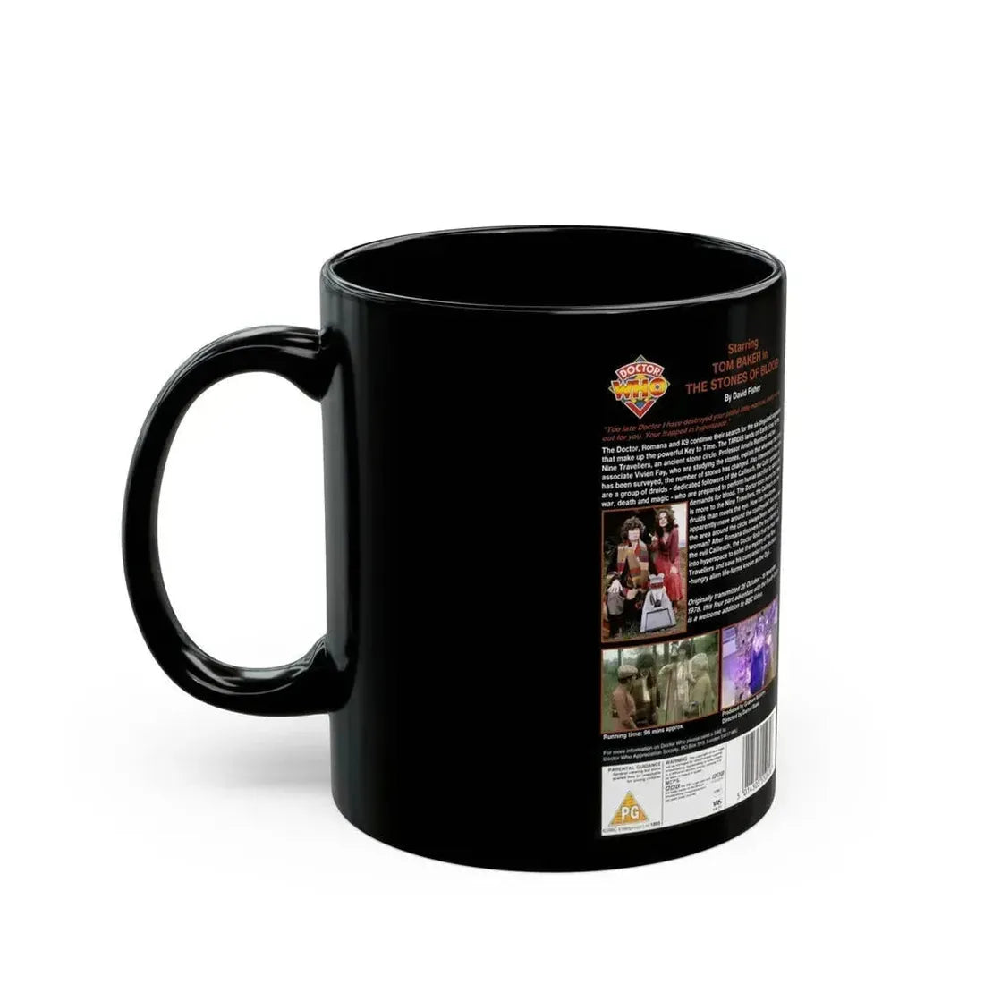 DOCTOR WHO THE STONES OF BLOOD (VHS COVER) - Black Coffee Mug - Go Mug Yourself