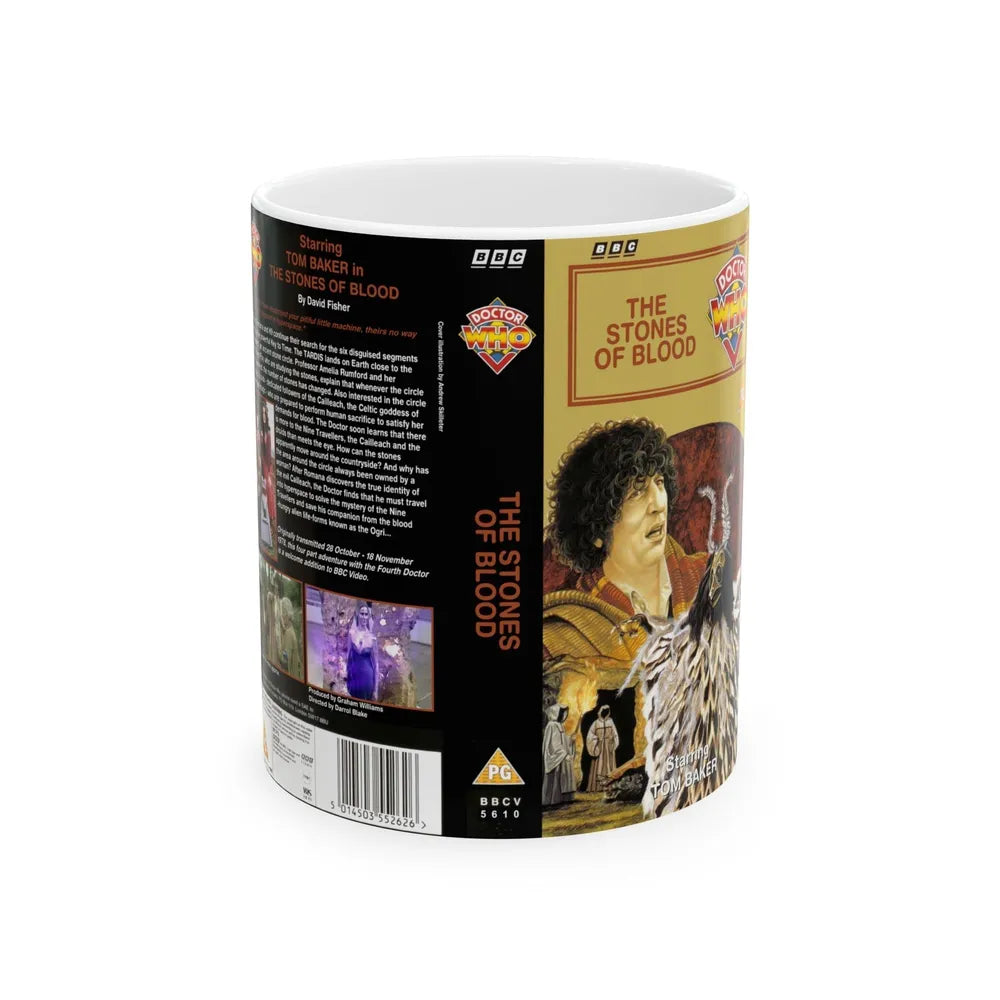 DOCTOR WHO THE STONES OF BLOOD (VHS COVER) - White Coffee Mug-11oz-Go Mug Yourself