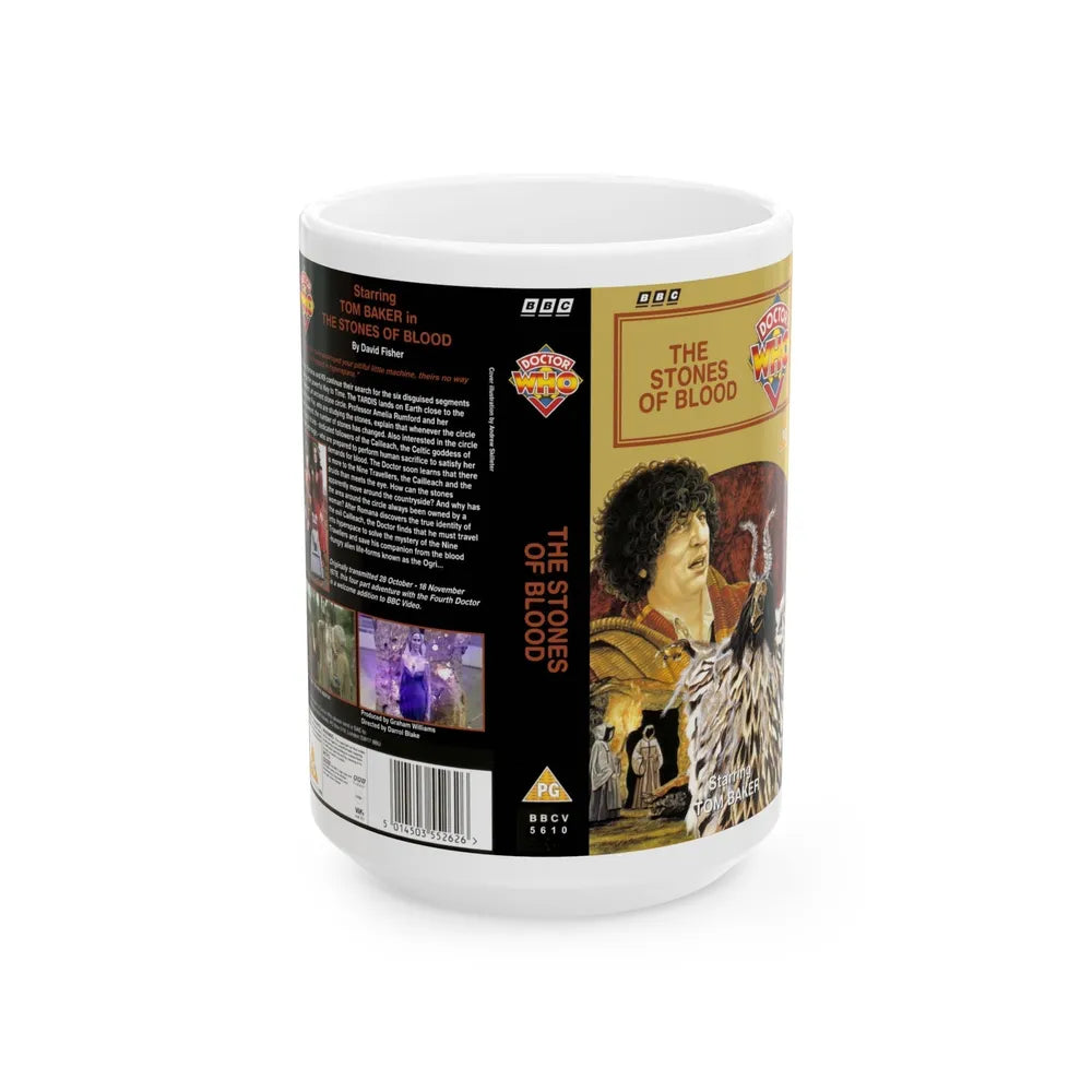 DOCTOR WHO THE STONES OF BLOOD (VHS COVER) - White Coffee Mug-15oz-Go Mug Yourself