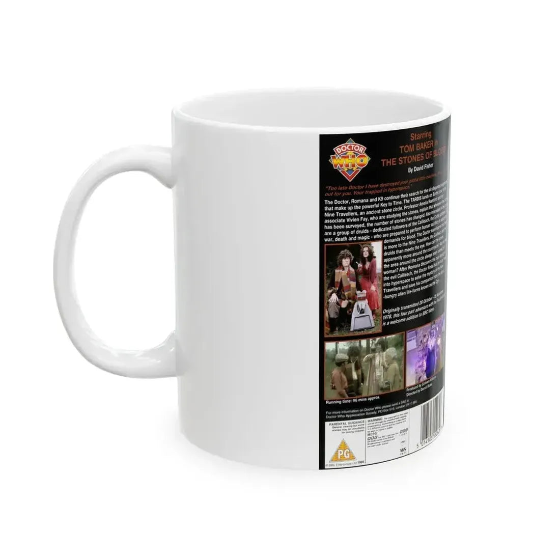 DOCTOR WHO THE STONES OF BLOOD (VHS COVER) - White Coffee Mug - Go Mug Yourself