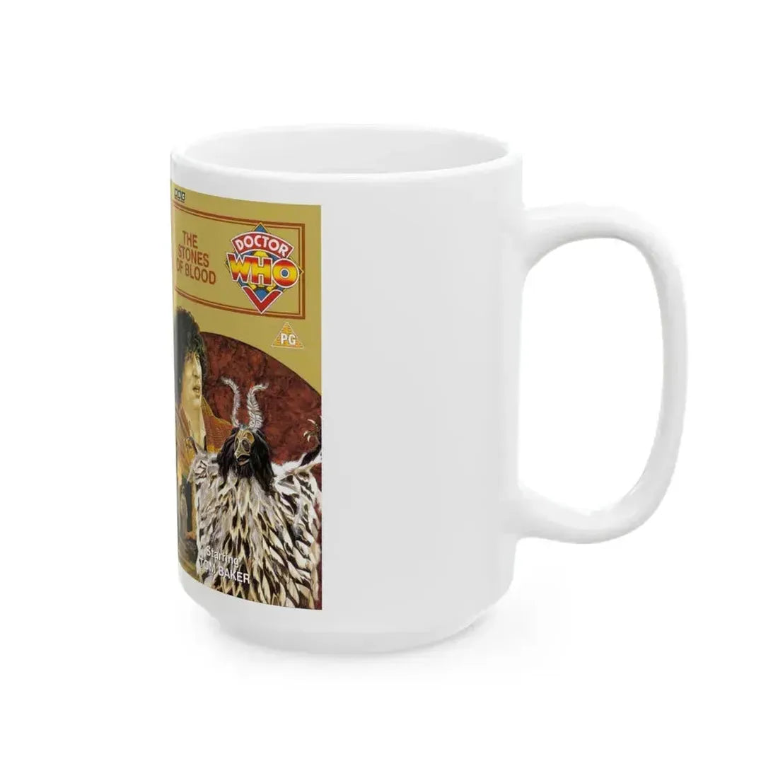 DOCTOR WHO THE STONES OF BLOOD (VHS COVER) - White Coffee Mug - Go Mug Yourself
