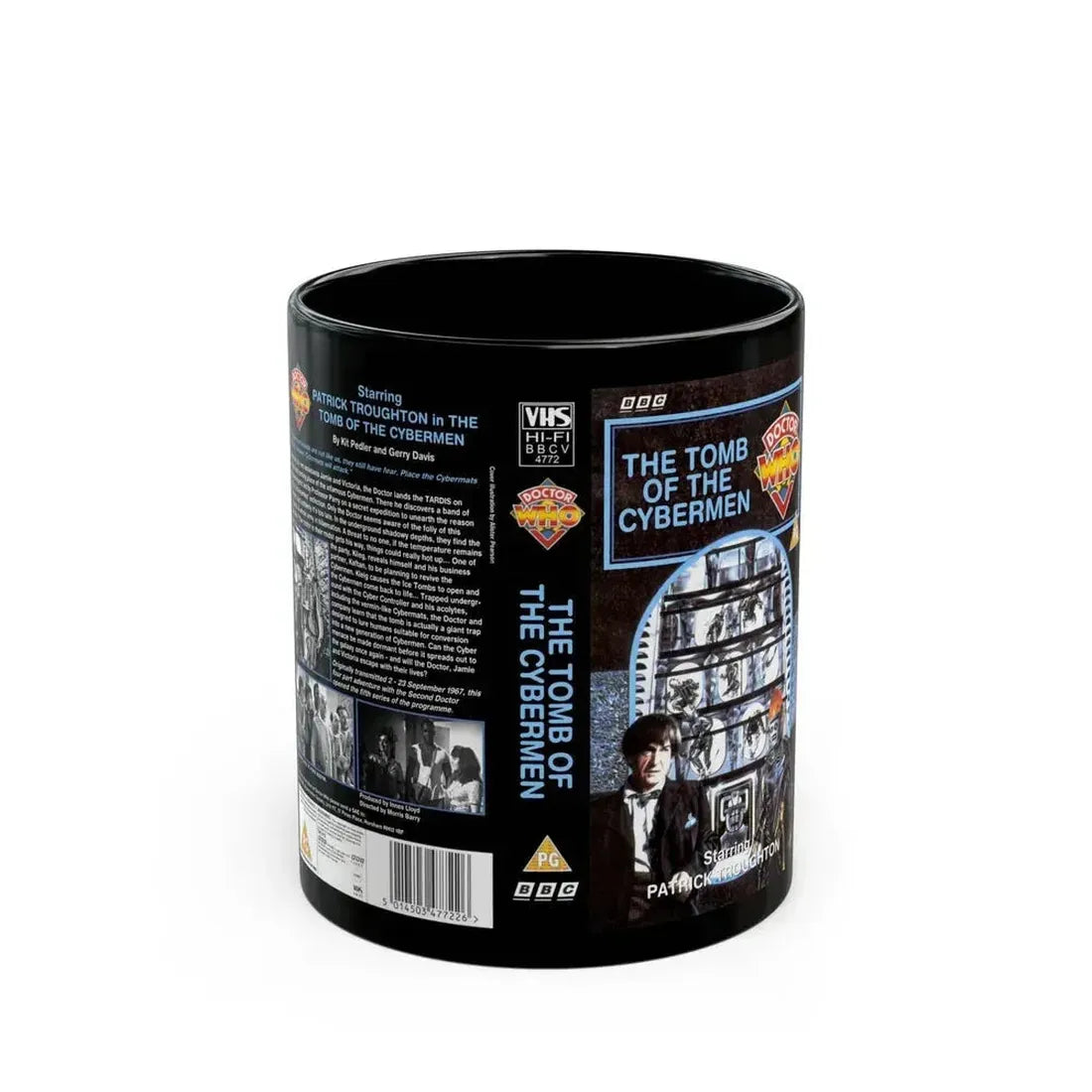 DOCTOR WHO THE TOMB OF THE CYBERMEN (VHS COVER) - Black Coffee Mug 11oz - Go Mug Yourself