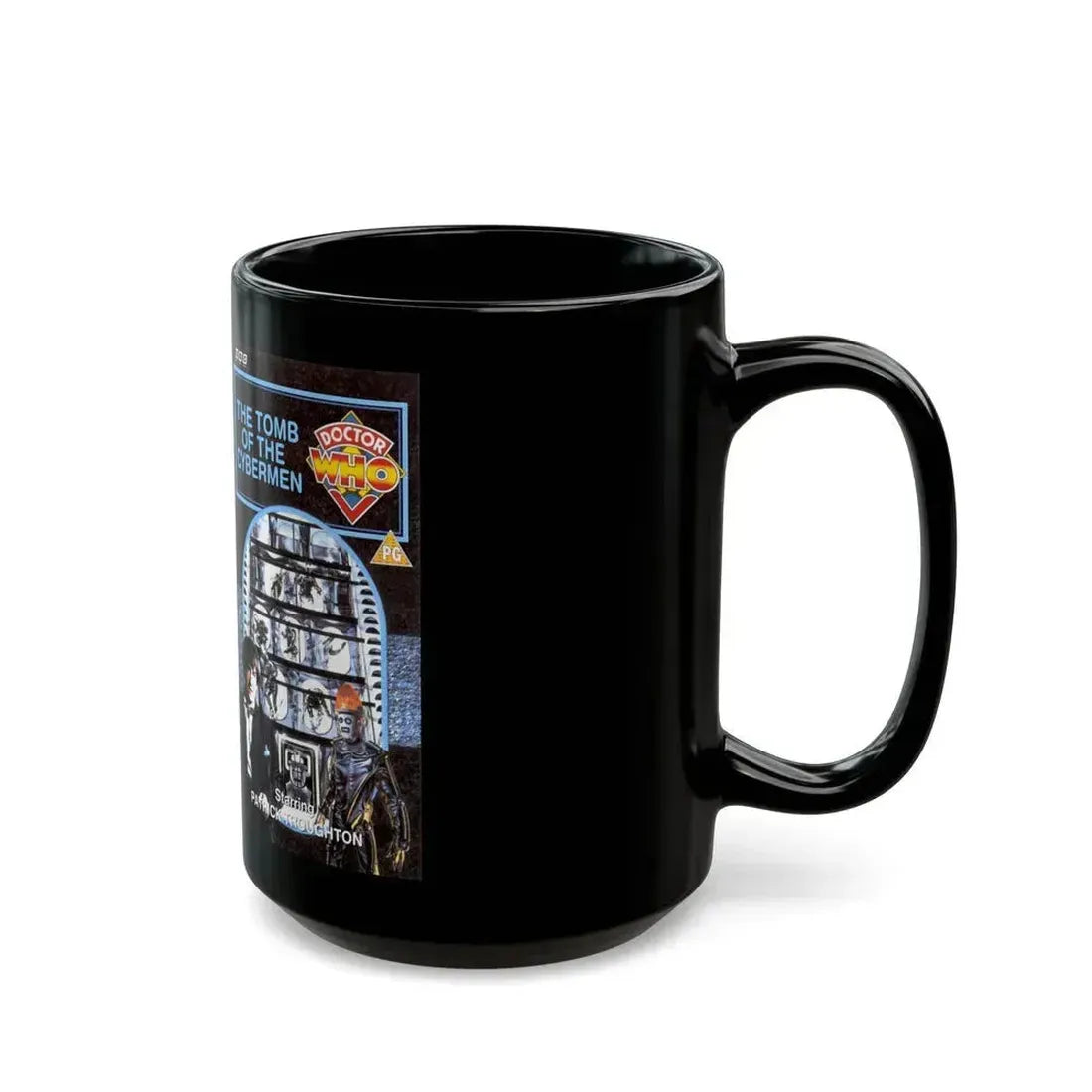 DOCTOR WHO THE TOMB OF THE CYBERMEN (VHS COVER) - Black Coffee Mug - Go Mug Yourself