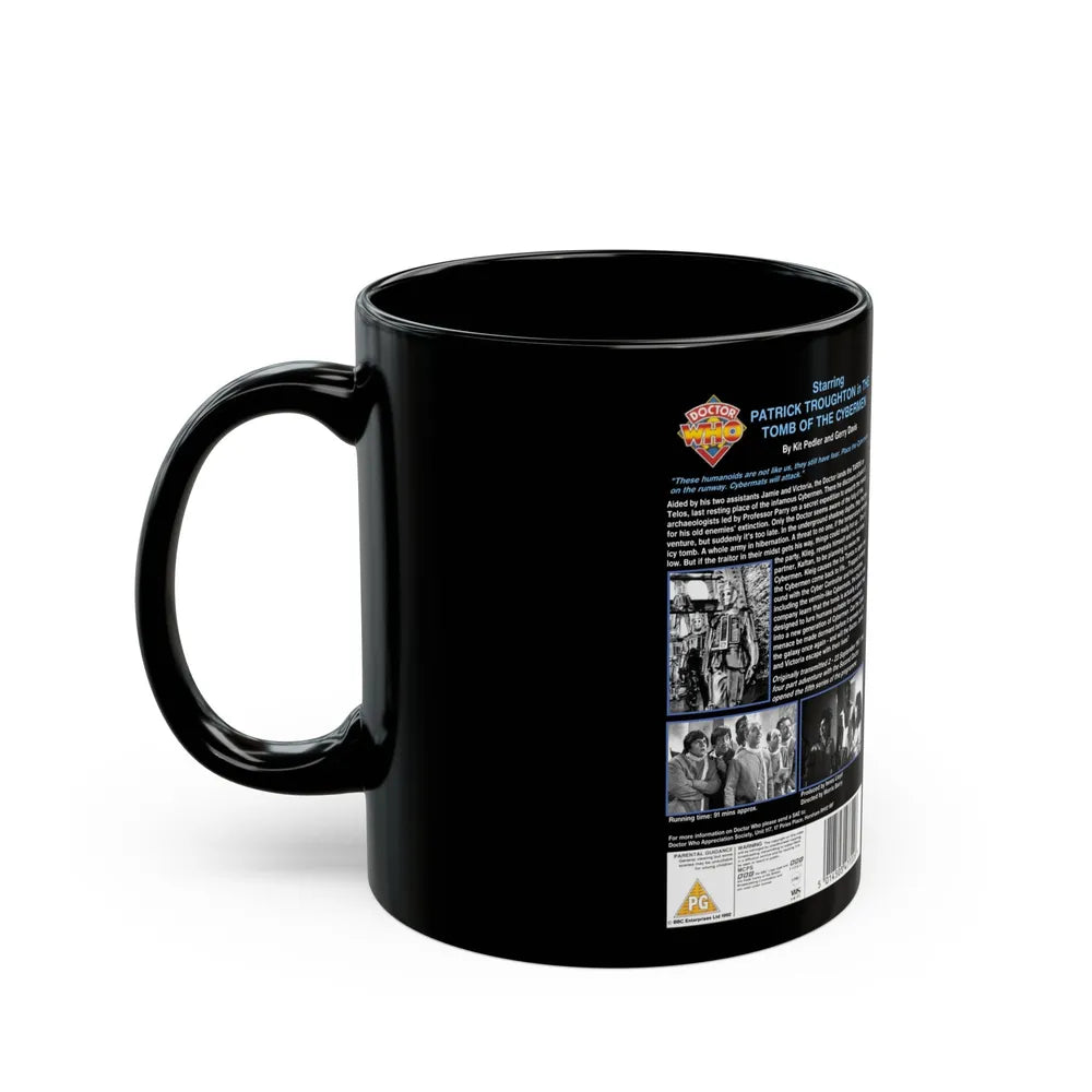 DOCTOR WHO THE TOMB OF THE CYBERMEN (VHS COVER) - Black Coffee Mug-Go Mug Yourself