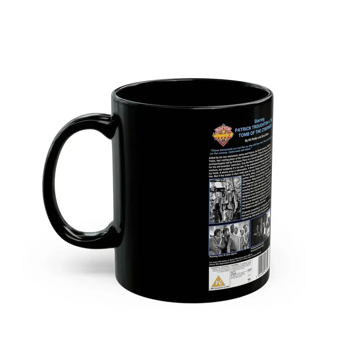 DOCTOR WHO THE TOMB OF THE CYBERMEN (VHS COVER) - Black Coffee Mug - Go Mug Yourself