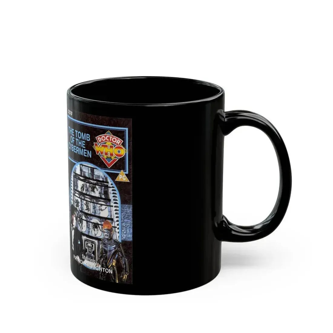 DOCTOR WHO THE TOMB OF THE CYBERMEN (VHS COVER) - Black Coffee Mug - Go Mug Yourself