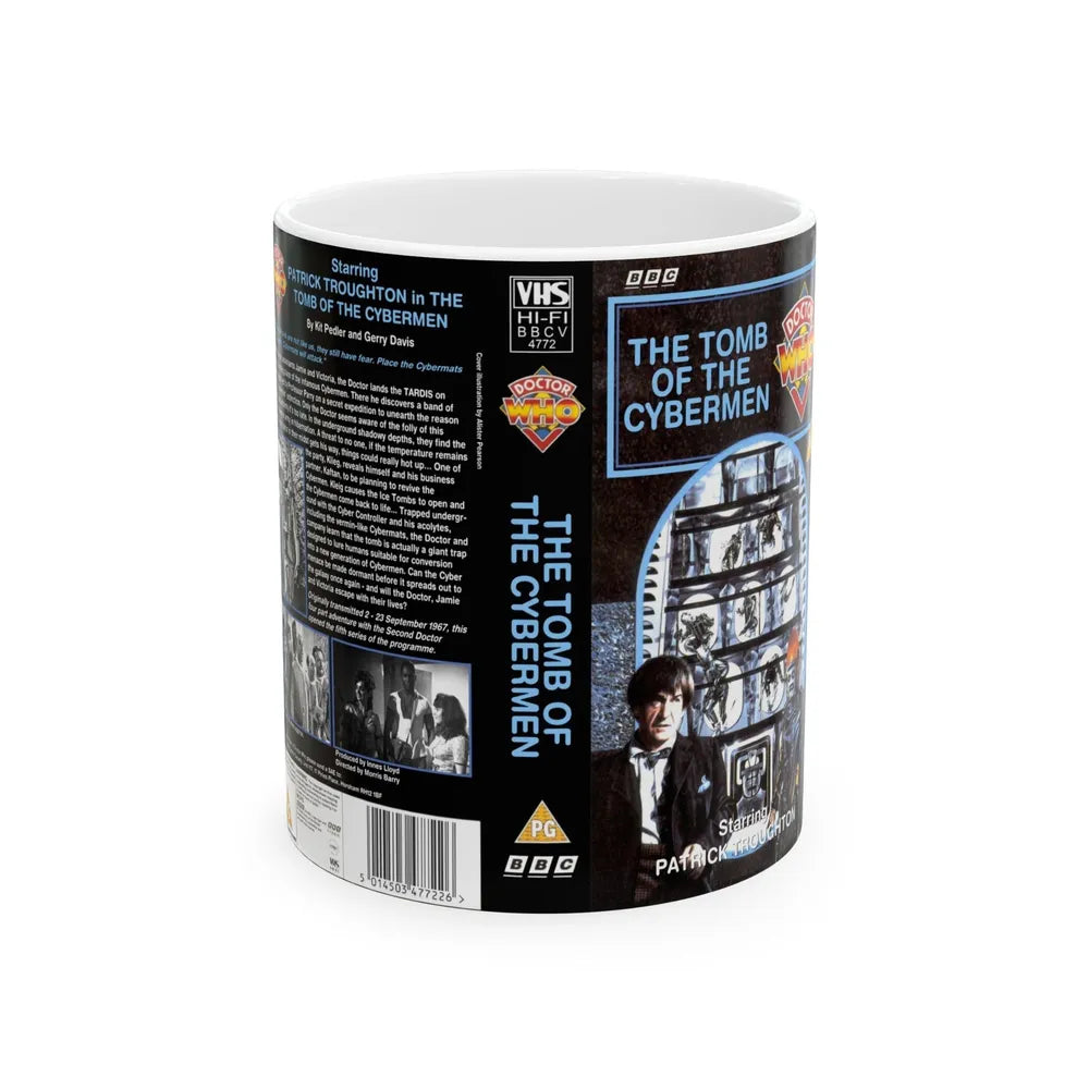 DOCTOR WHO THE TOMB OF THE CYBERMEN (VHS COVER) - White Coffee Mug-11oz-Go Mug Yourself