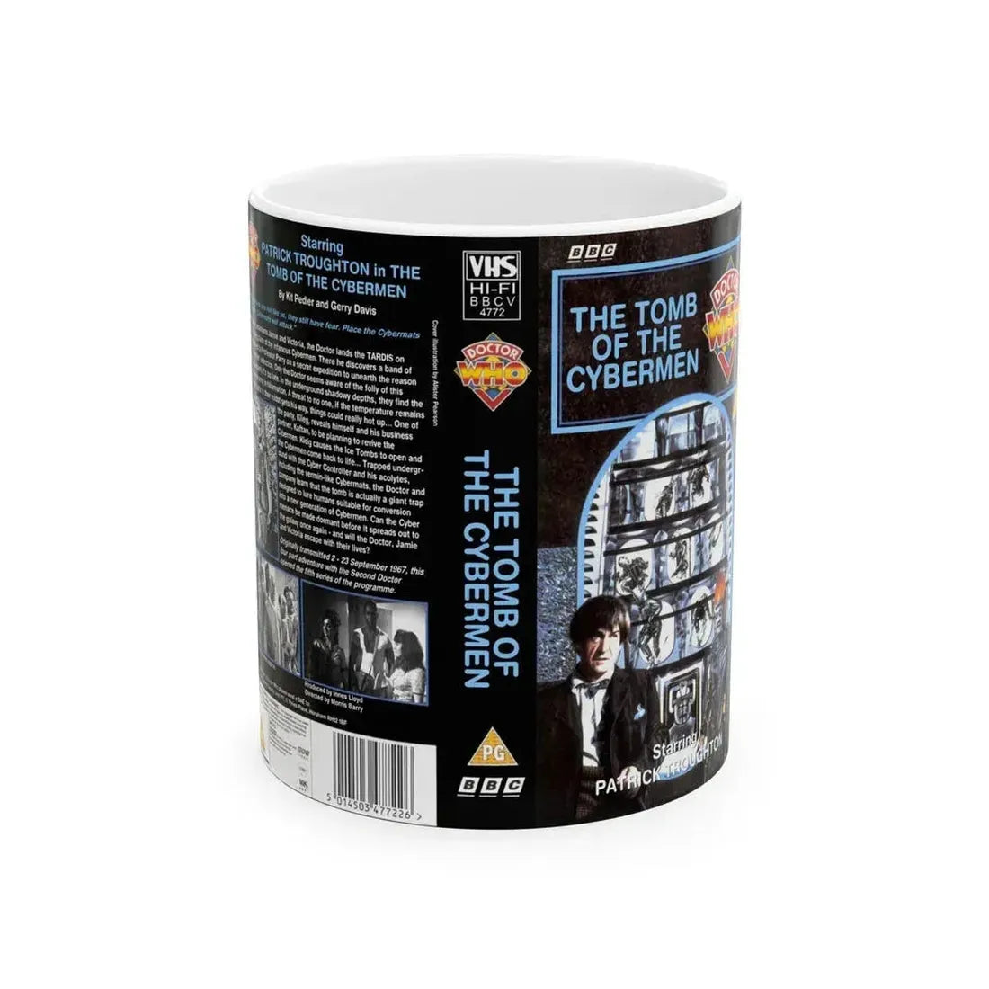 DOCTOR WHO THE TOMB OF THE CYBERMEN (VHS COVER) - White Coffee Mug 11oz - Go Mug Yourself