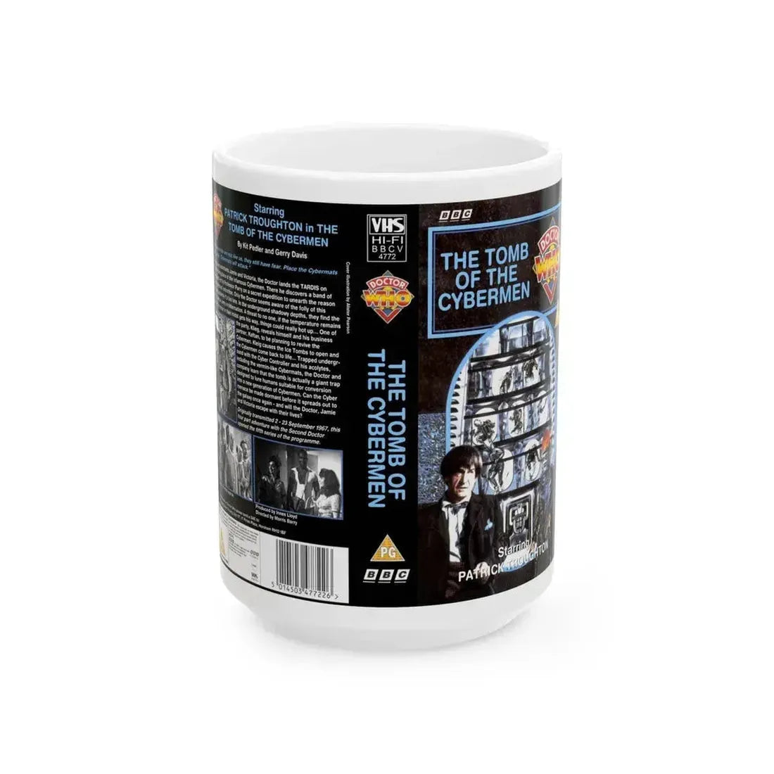 DOCTOR WHO THE TOMB OF THE CYBERMEN (VHS COVER) - White Coffee Mug 15oz - Go Mug Yourself