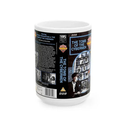 DOCTOR WHO THE TOMB OF THE CYBERMEN (VHS COVER) - White Coffee Mug 15oz - Go Mug Yourself