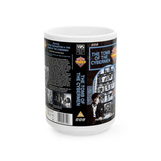 DOCTOR WHO THE TOMB OF THE CYBERMEN (VHS COVER) - White Coffee Mug 15oz - Go Mug Yourself