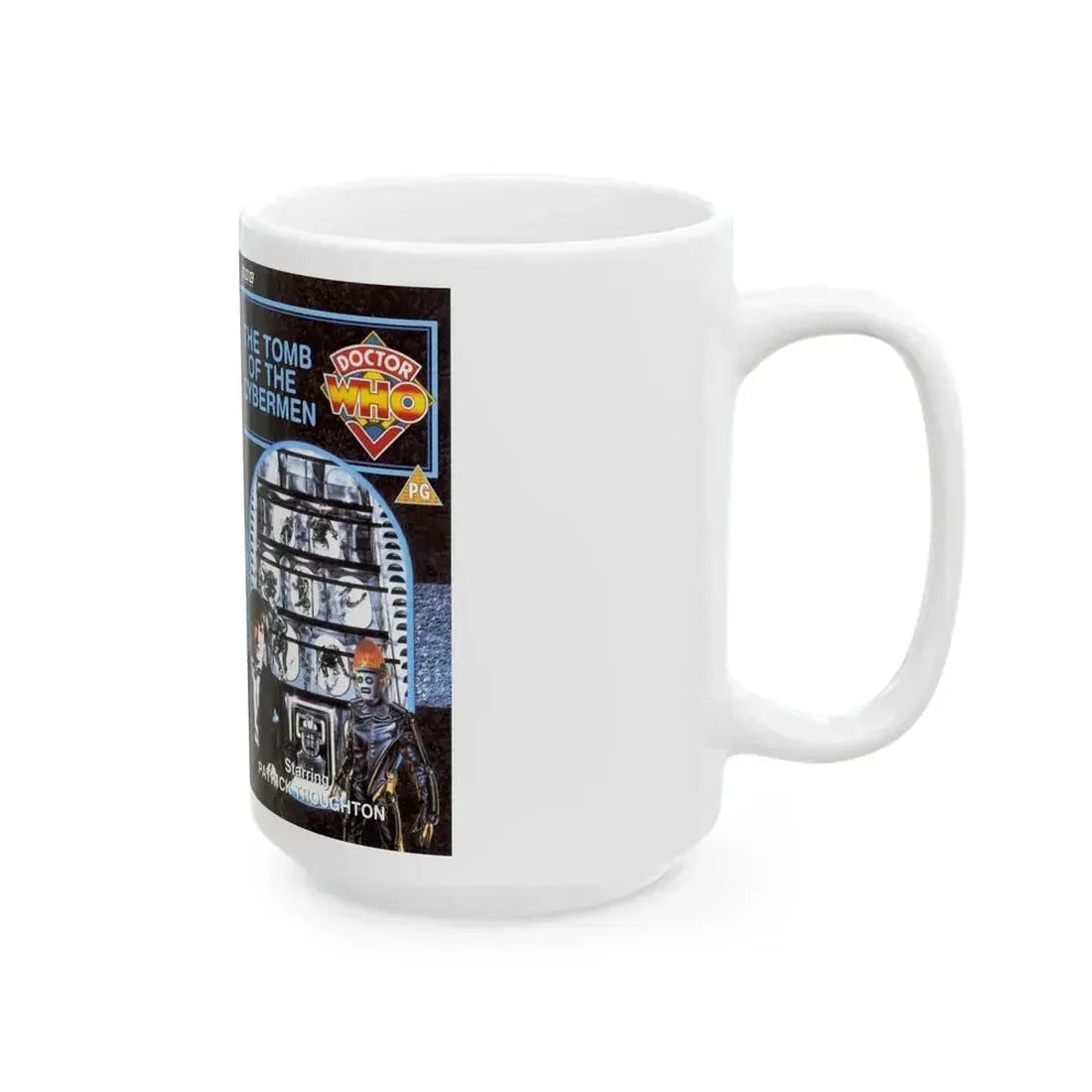 DOCTOR WHO THE TOMB OF THE CYBERMEN (VHS COVER) - White Coffee Mug - Go Mug Yourself