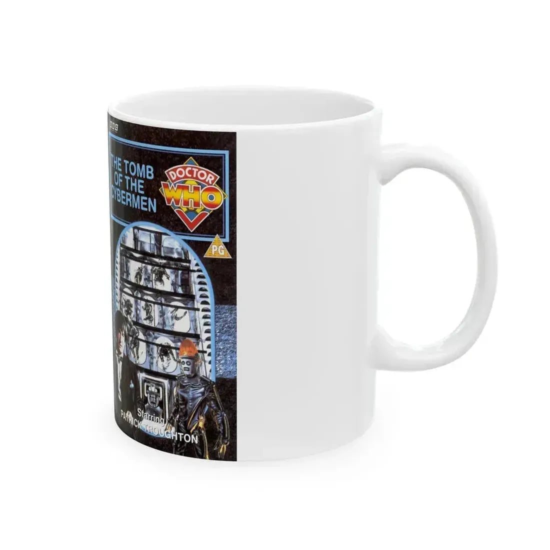 DOCTOR WHO THE TOMB OF THE CYBERMEN (VHS COVER) - White Coffee Mug - Go Mug Yourself