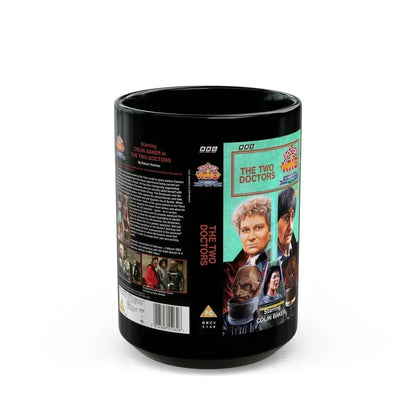 DOCTOR WHO THE TWO DOCTORS (VHS COVER) - Black Coffee Mug 15oz - Go Mug Yourself