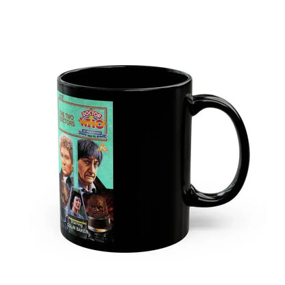 DOCTOR WHO THE TWO DOCTORS (VHS COVER) - Black Coffee Mug - Go Mug Yourself