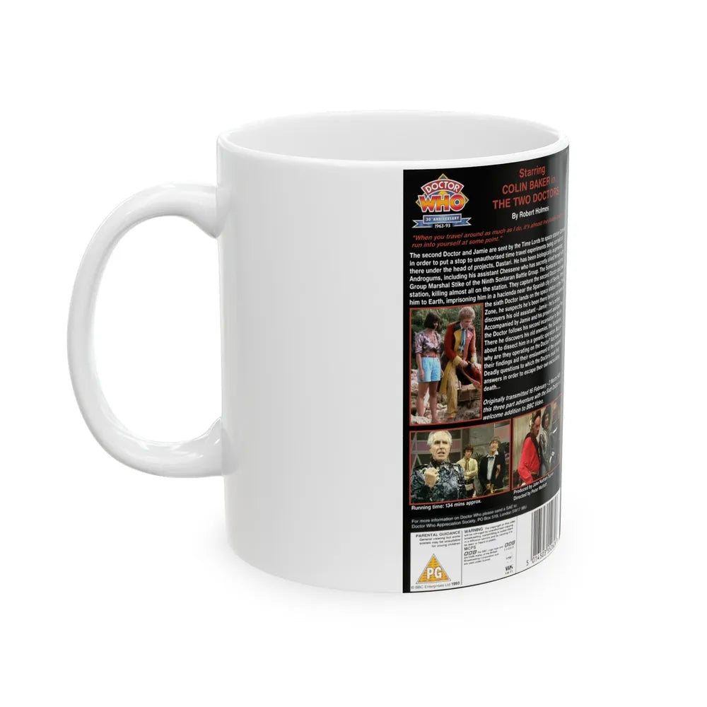 DOCTOR WHO THE TWO DOCTORS (VHS COVER) - White Coffee Mug-Go Mug Yourself