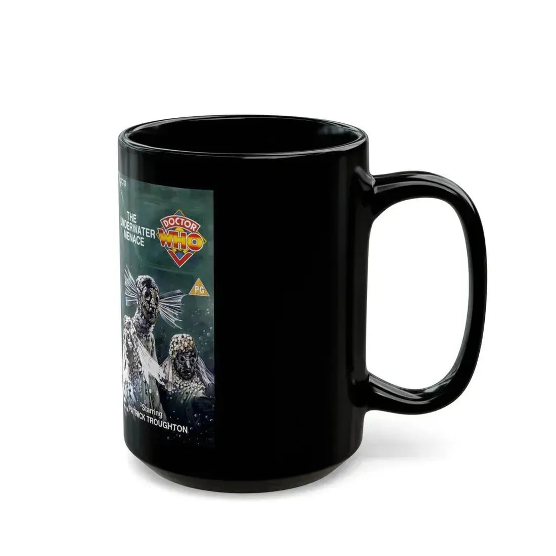 DOCTOR WHO THE UNDERWATER MENACE (VHS COVER) - Black Coffee Mug - Go Mug Yourself
