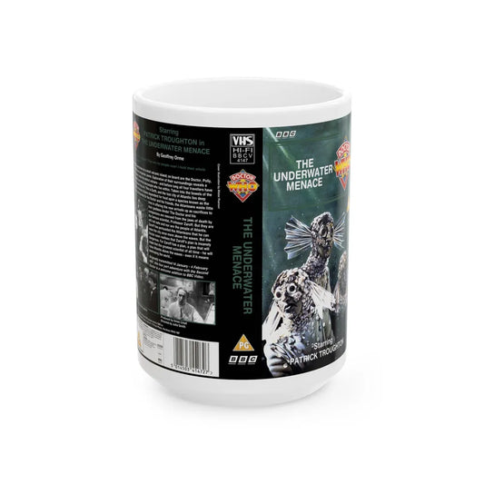 DOCTOR WHO THE UNDERWATER MENACE (VHS COVER) - White Coffee Mug-15oz-Go Mug Yourself