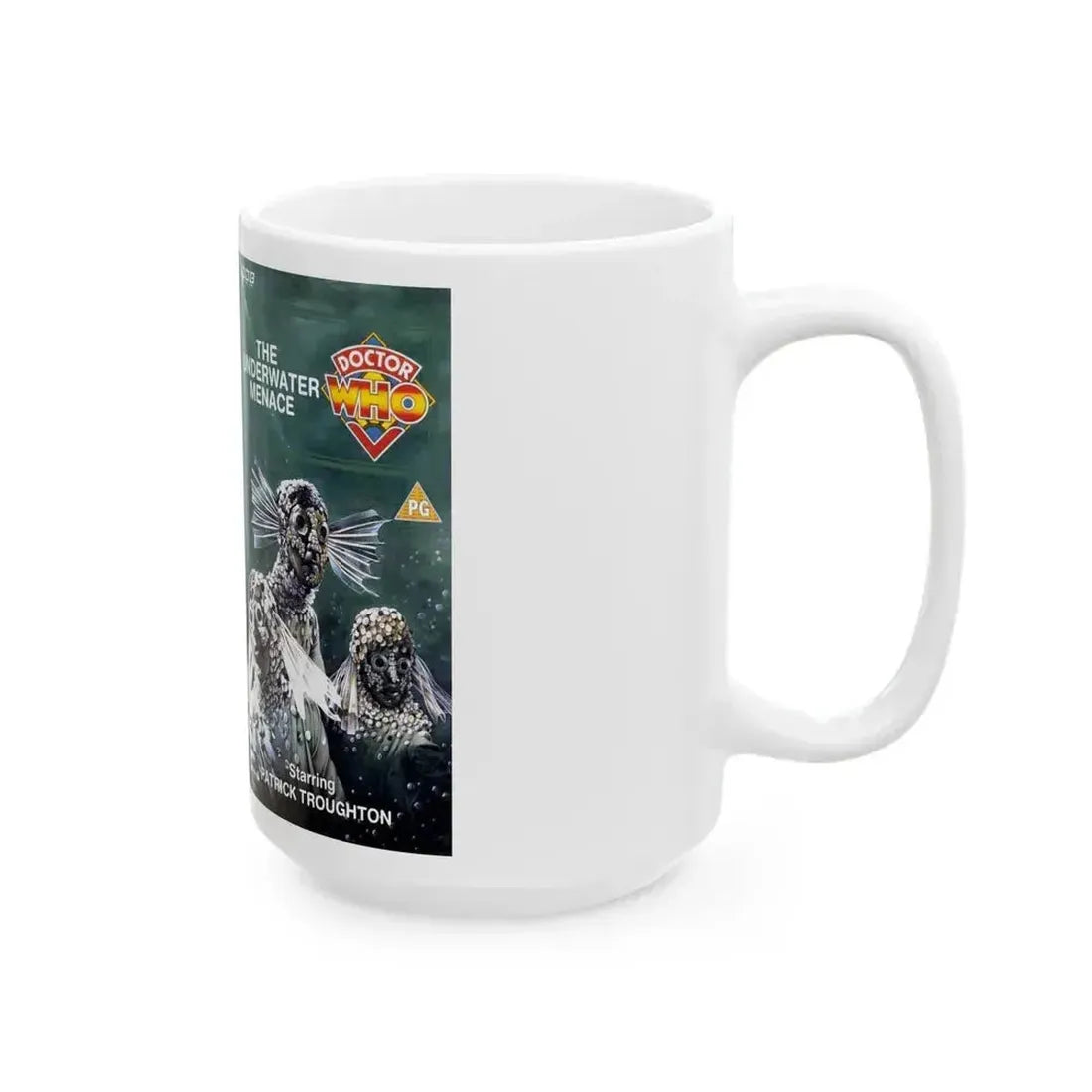 DOCTOR WHO THE UNDERWATER MENACE (VHS COVER) - White Coffee Mug - Go Mug Yourself