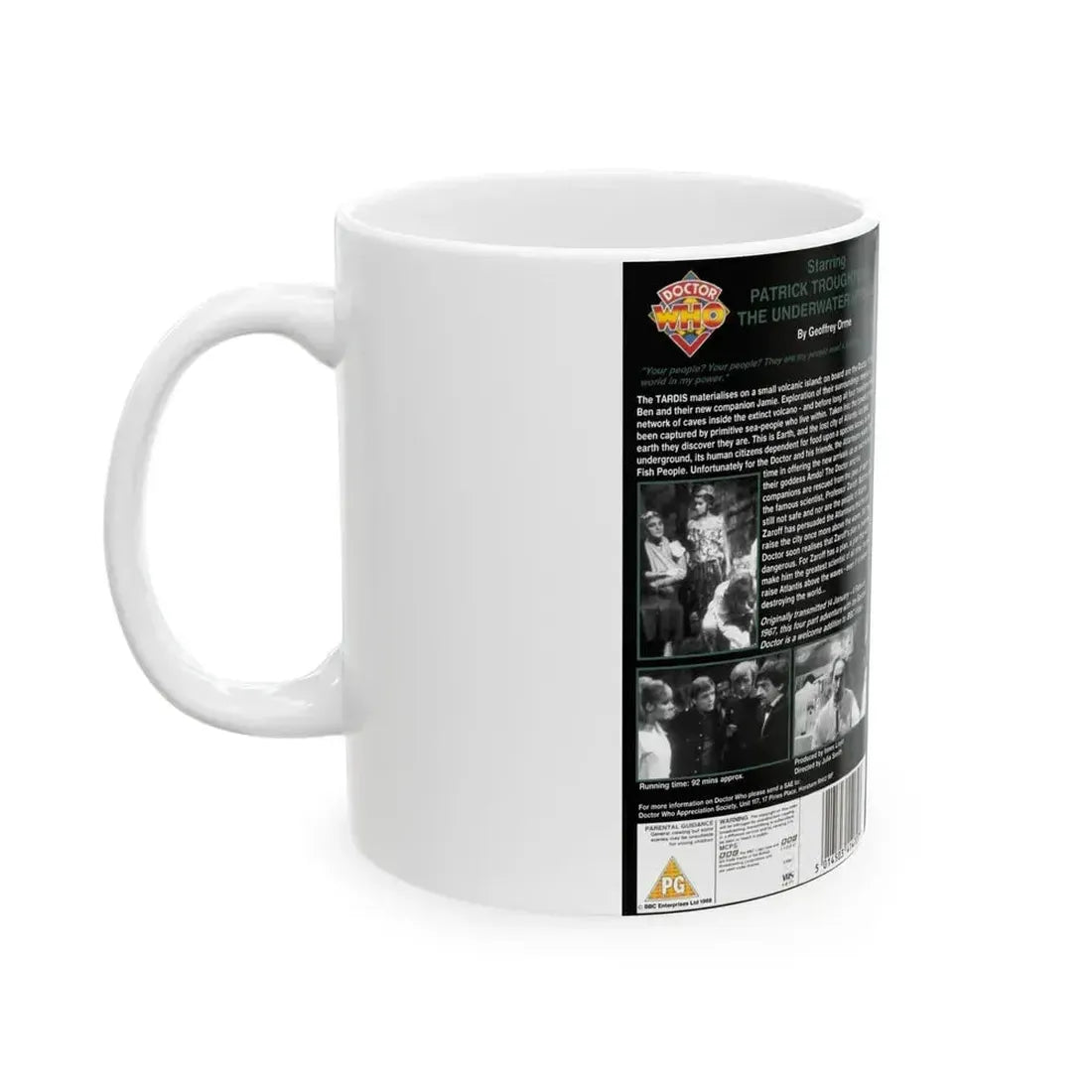 DOCTOR WHO THE UNDERWATER MENACE (VHS COVER) - White Coffee Mug - Go Mug Yourself