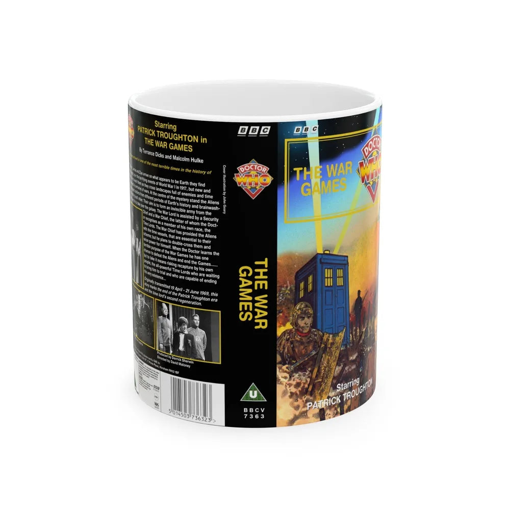 DOCTOR WHO THE WAR GAMES (VHS COVER) - White Coffee Mug-11oz-Go Mug Yourself