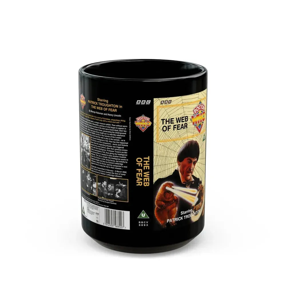 DOCTOR WHO THE WEB OF FEAR (VHS COVER) - Black Coffee Mug 15oz - Go Mug Yourself