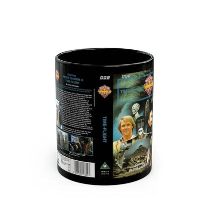 DOCTOR WHO TIME FLIGHT (VHS COVER) - Black Coffee Mug 11oz - Go Mug Yourself