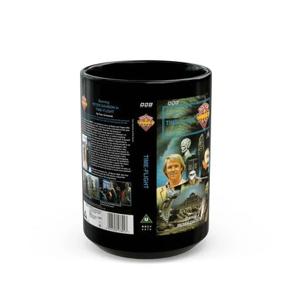 DOCTOR WHO TIME FLIGHT (VHS COVER) - Black Coffee Mug 15oz - Go Mug Yourself