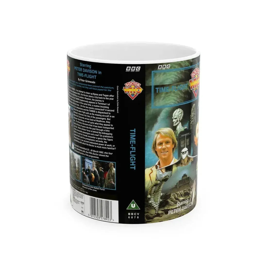 DOCTOR WHO TIME FLIGHT (VHS COVER) - White Coffee Mug 11oz - Go Mug Yourself