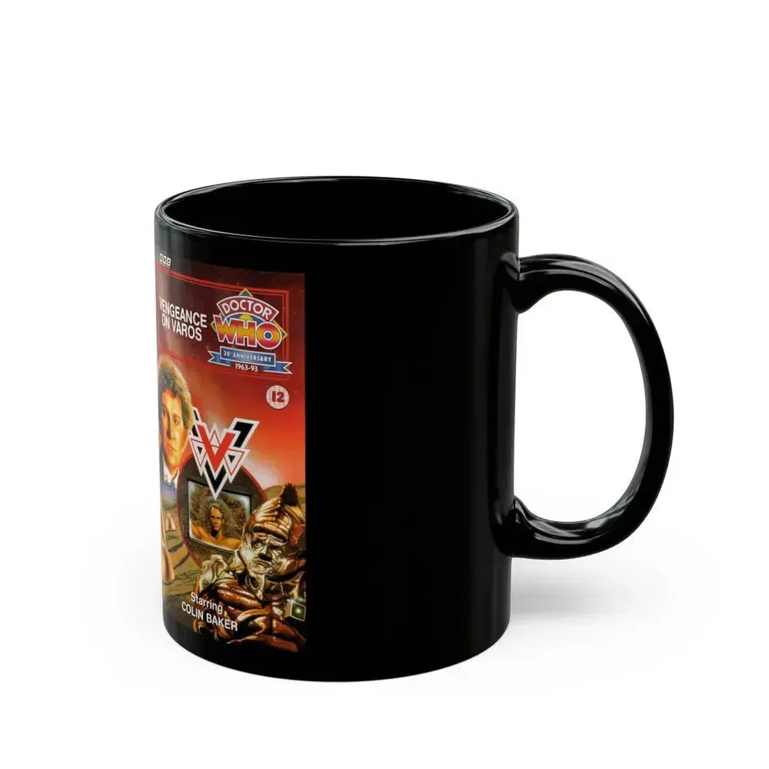 DOCTOR WHO VENGEANCE ON VAROS (VHS COVER) - Black Coffee Mug - Go Mug Yourself