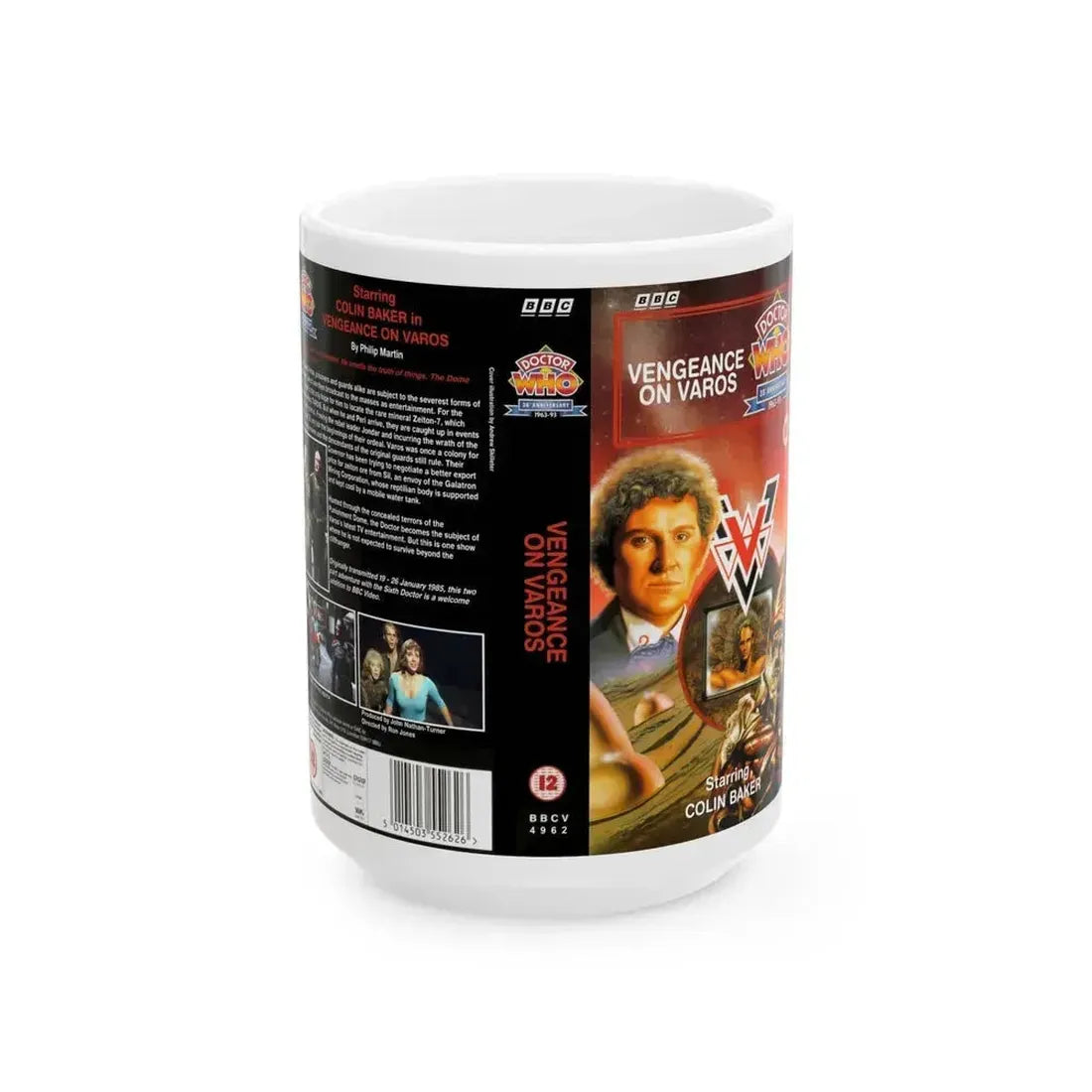 DOCTOR WHO VENGEANCE ON VAROS (VHS COVER) - White Coffee Mug 15oz - Go Mug Yourself