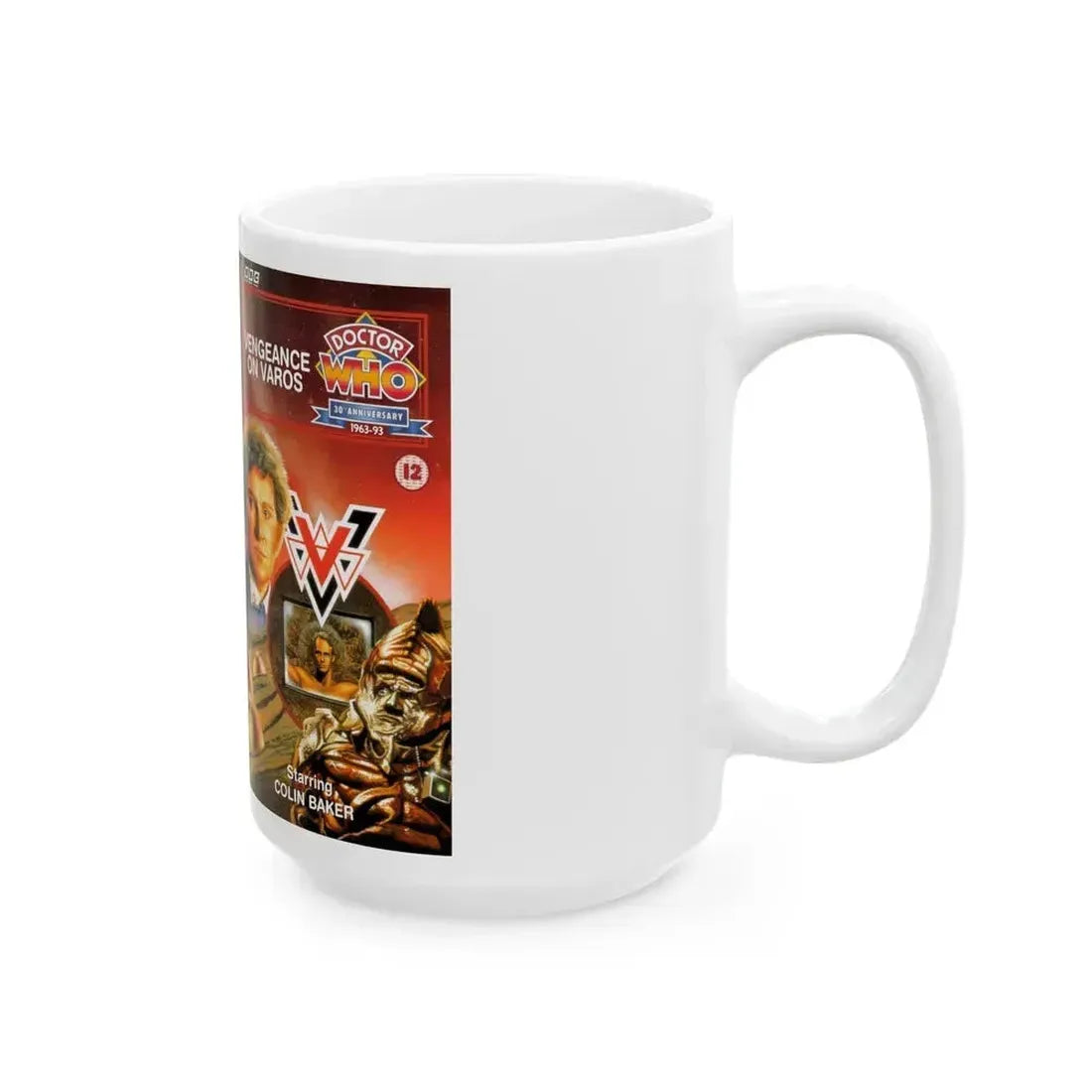DOCTOR WHO VENGEANCE ON VAROS (VHS COVER) - White Coffee Mug - Go Mug Yourself