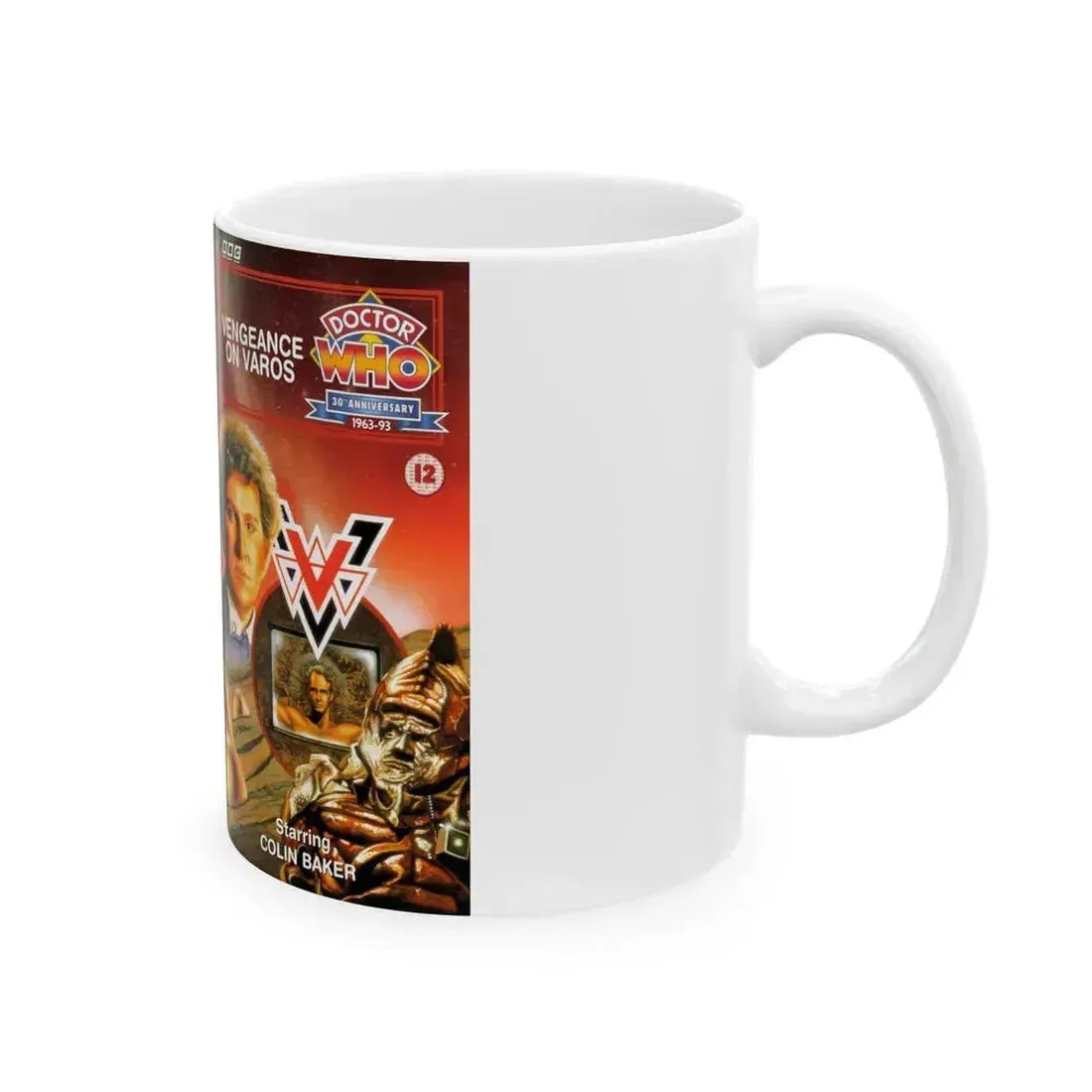 DOCTOR WHO VENGEANCE ON VAROS (VHS COVER) - White Coffee Mug - Go Mug Yourself