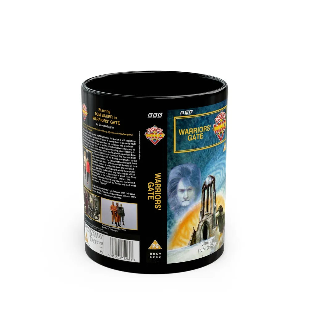 DOCTOR WHO WARRIORS GATE (VHS COVER) - Black Coffee Mug-11oz-Go Mug Yourself