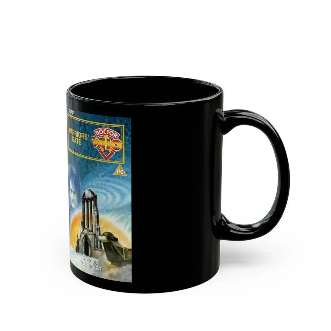 DOCTOR WHO WARRIORS GATE (VHS COVER) - Black Coffee Mug - Go Mug Yourself