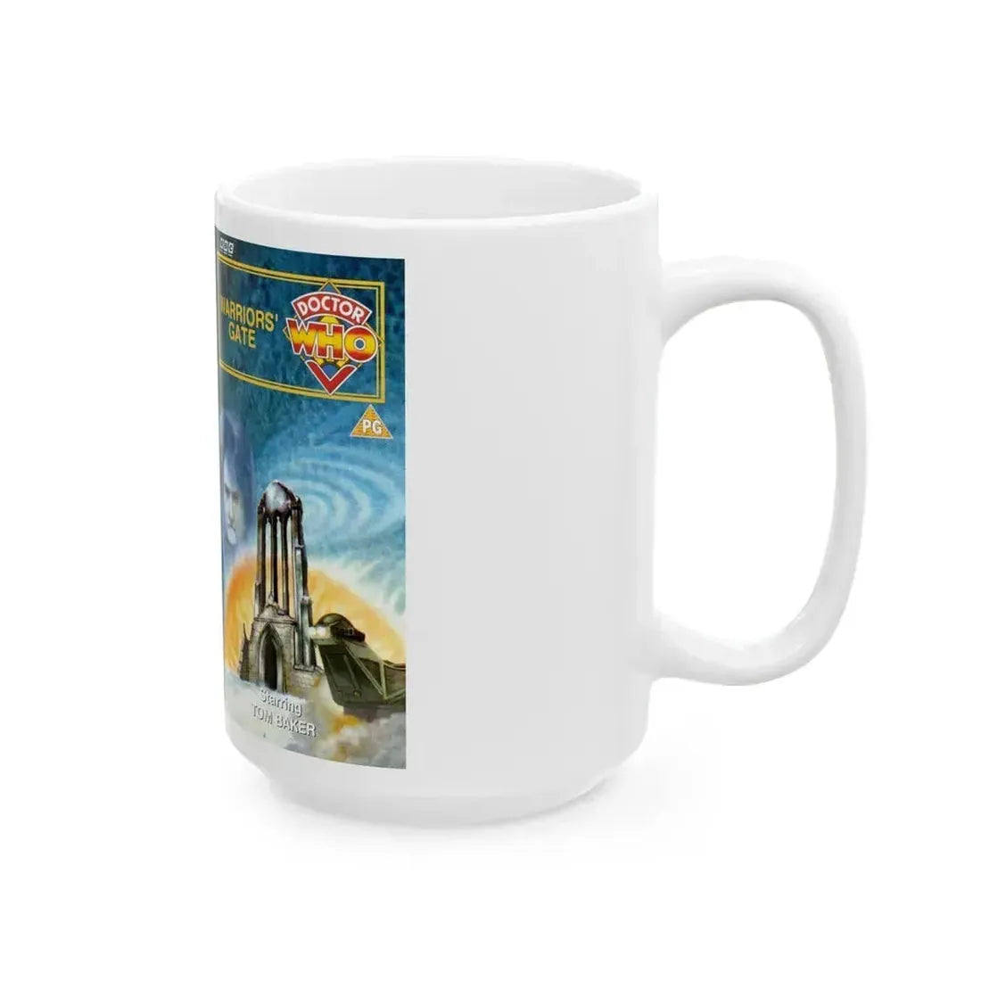 DOCTOR WHO WARRIORS GATE (VHS COVER) - White Coffee Mug - Go Mug Yourself