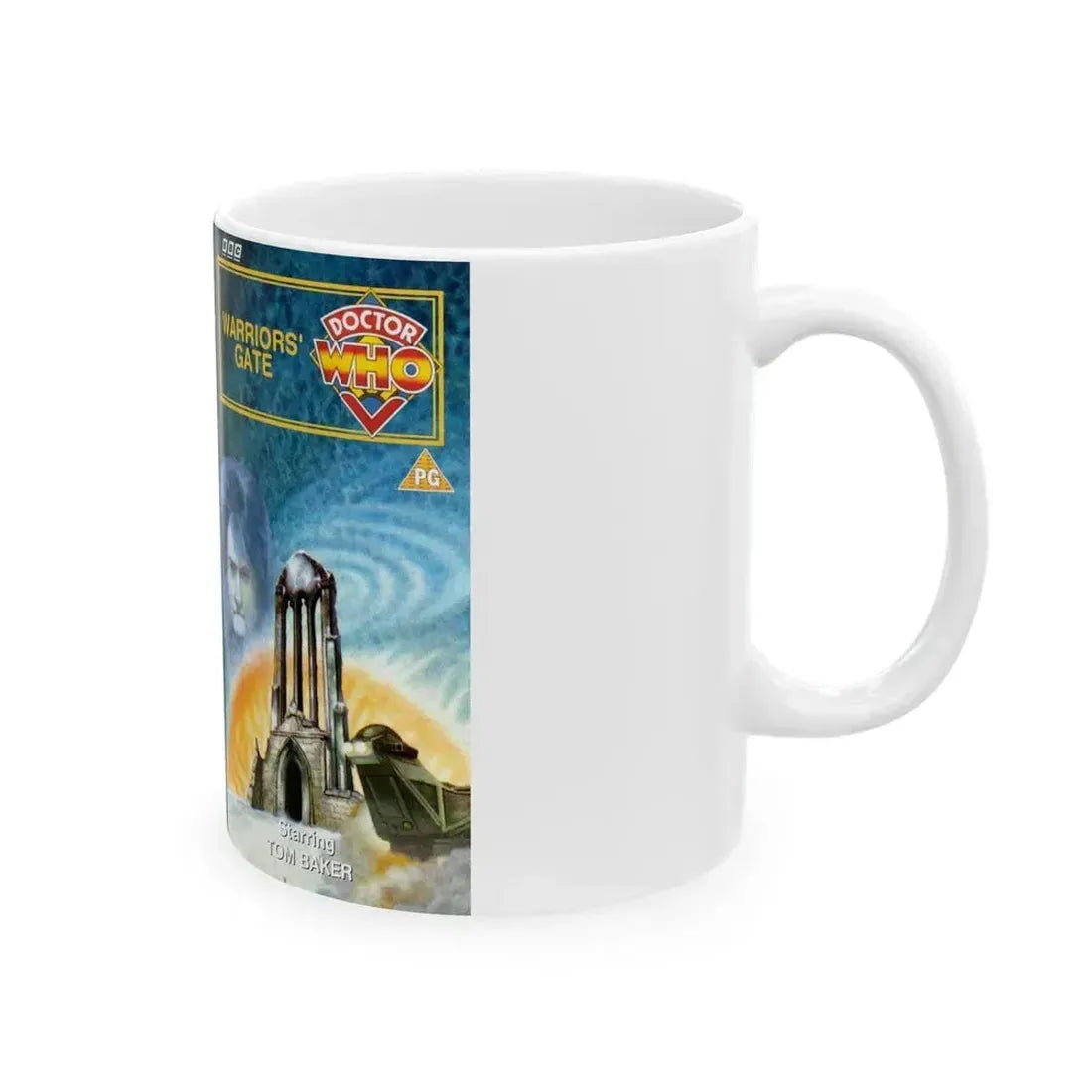 DOCTOR WHO WARRIORS GATE (VHS COVER) - White Coffee Mug - Go Mug Yourself